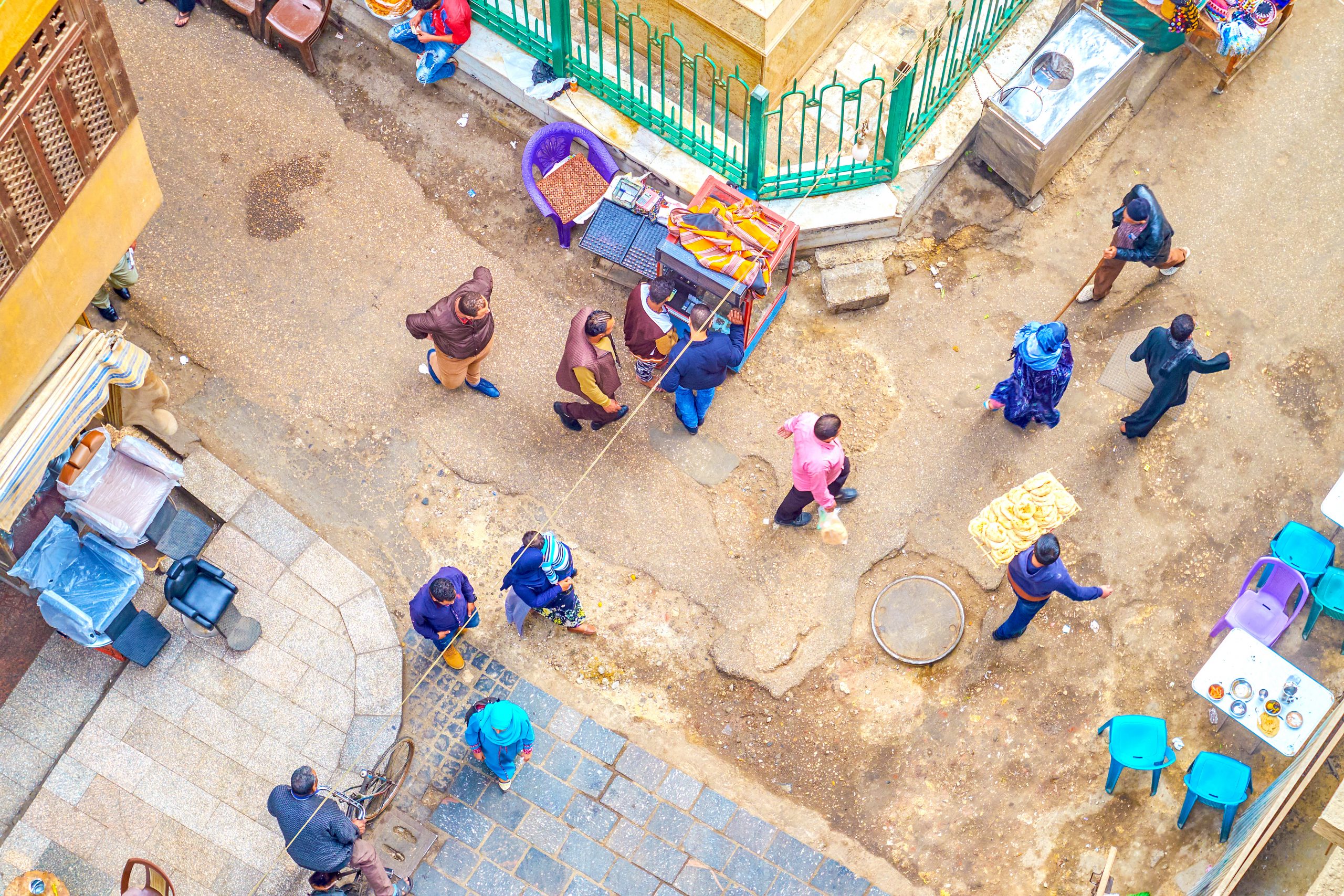 The busy crossroad in Cairo, Egypt