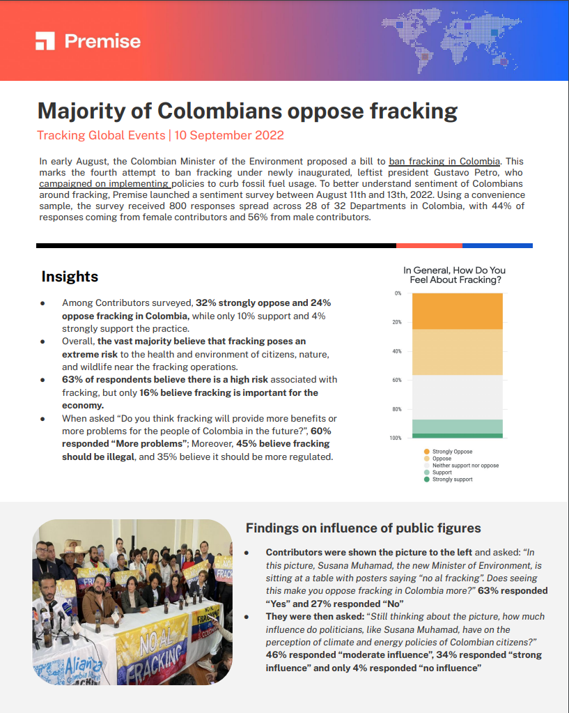 Majority of Colombians Oppose Fracking