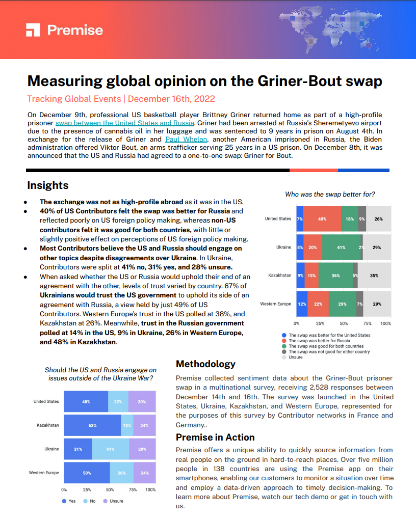 Measuring Global opinion on the Griner-Bout swap