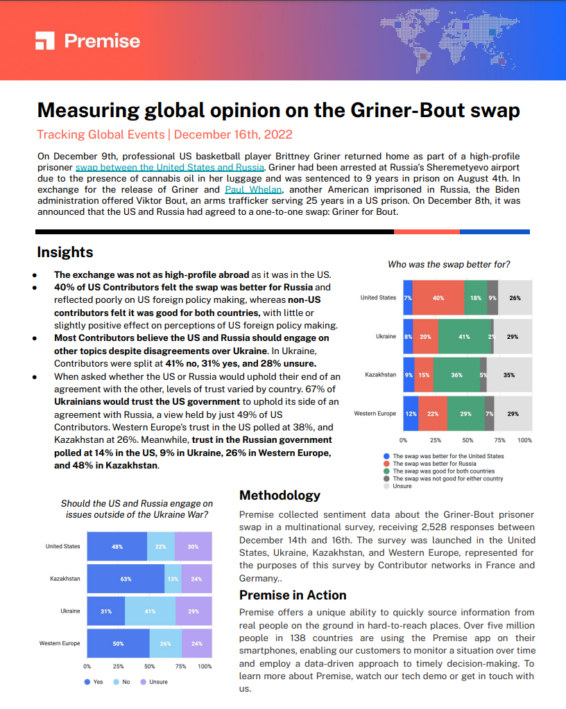 Measuring Global Opinion on The Griner-Bout Swap