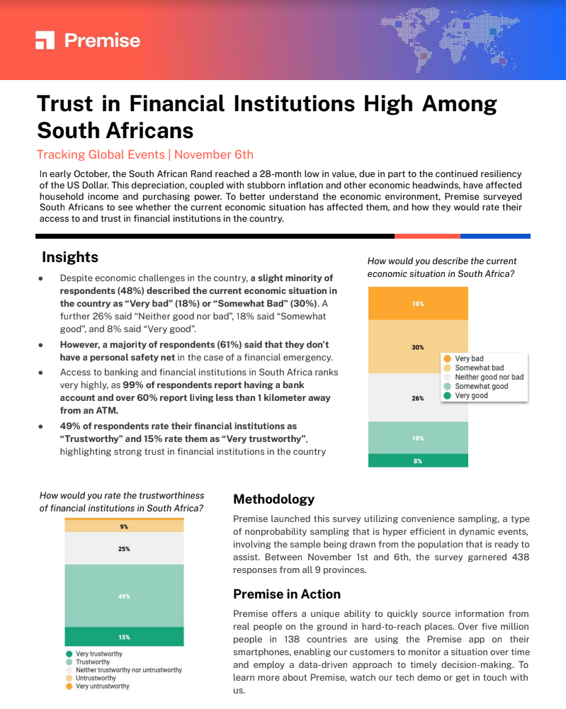 Trust in Financial Institutions High Among South Africans
