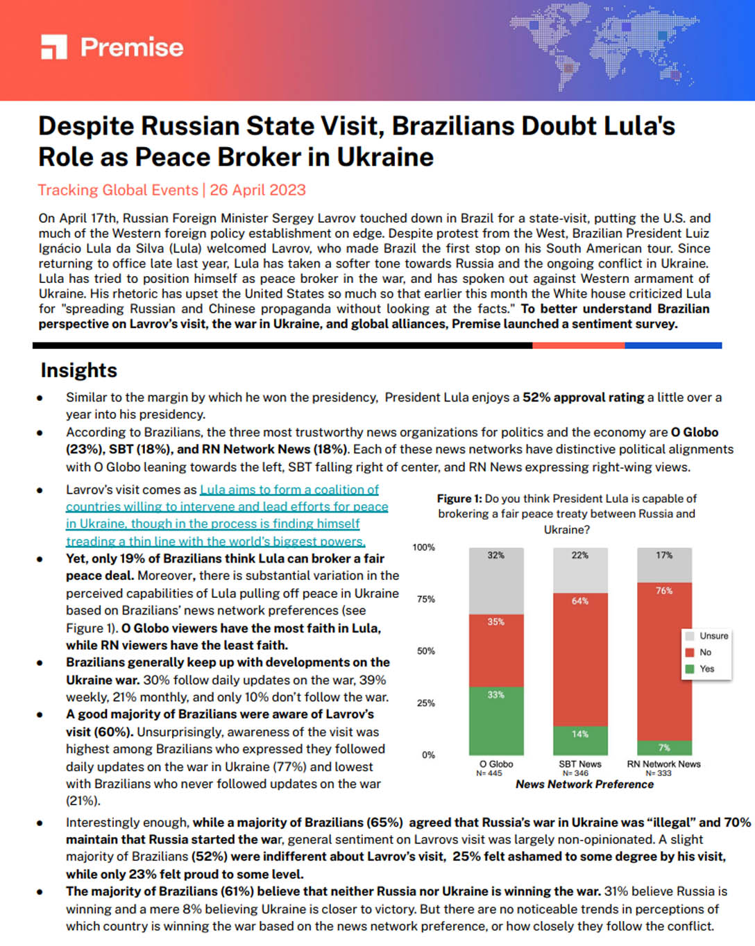 Despite Russian State Visit, Brazilians Doubt Lula’s Role as Peace Broker in Ukraine